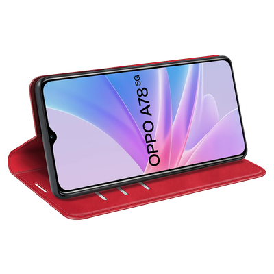 Cazy Wallet Magnetic Hoesje geschikt voor Oppo A78 5G - Rood