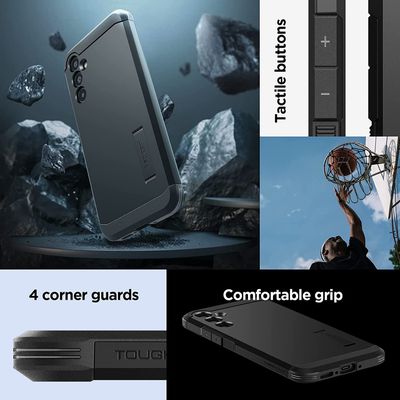 Hoesje geschikt voor Samsung Galaxy A34 - Spigen Tough Armor Case - Zwart