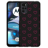 Hoesje Zwart geschikt voor Motorola Moto G22 - Kleine Hartjes