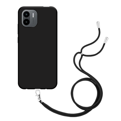 Just in Case Xiaomi Redmi A1 / Redmi A2 - Soft TPU Case with Necklace Strap - Black