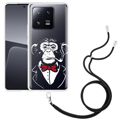 Cazy Hoesje met koord geschikt voor Xiaomi 13 Pro Smoking Chimp