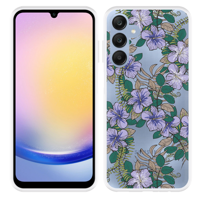 Cazy Hoesje geschikt voor Samsung Galaxy A25 Purple Flowers