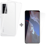 Cazy Soft TPU Hoesje + Tempered Glass Protector geschikt voor Xiaomi Poco F5 Pro - Transparant