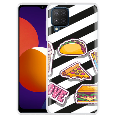 Cazy Hoesje geschikt voor Samsung Galaxy M12 - Love Fast Food