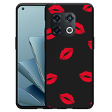 Hoesje Zwart geschikt voor OnePlus 10 Pro - Red Kisses