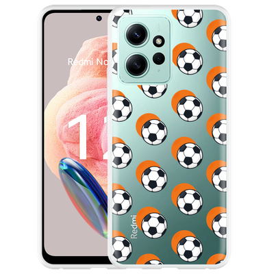 Cazy Hoesje geschikt voor Xiaomi Redmi Note 12 4G Soccer Ball Orange
