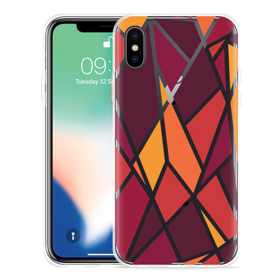 Cazy Hoesje geschikt voor iPhone X - Colorful Triangles