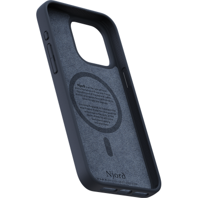 Njord Collections Zalm Leder Hoesje geschikt voor iPhone 15 Pro Max - Donkergrijs