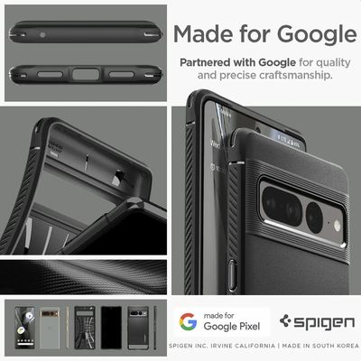 Google Pixel 7 Pro Hoesje - Spigen Rugged Armor Case - Zwart