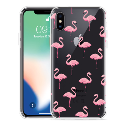 Cazy Hoesje geschikt voor iPhone Xs - Flamingo