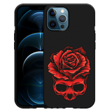 Hoesje Zwart geschikt voor iPhone 12 Pro Max - Red Skull