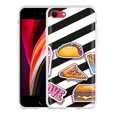 Cazy Hoesje geschikt voor iPhone SE 2020 - Love Fast Food