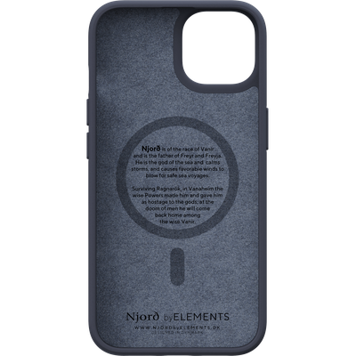 Njord Collections Lederen Hoesje geschikt voor iPhone 14 - Genuine Leather - 2M Valbescherming - Zwart