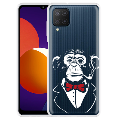 Cazy Hoesje geschikt voor Samsung Galaxy M12 - Smoking Chimp