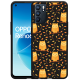 Hoesje Zwart geschikt voor Oppo Reno6 5G - Cute Owls