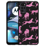 Hoesje Zwart geschikt voor Motorola Moto G22 - Roze Cheeta's