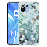 Hoesje geschikt voor Xiaomi Mi 11 Lite - Groen Hexagon Marmer