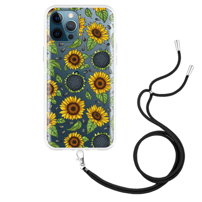 Cazy Hoesje met Koord geschikt voor iPhone 12 Pro Max - Sunflowers