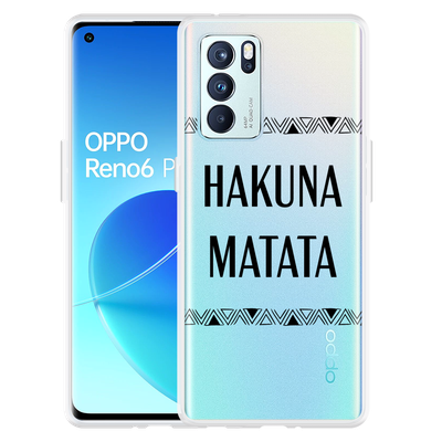 Cazy Hoesje geschikt voor Oppo Reno6 Pro 5G - Hakuna Matata black
