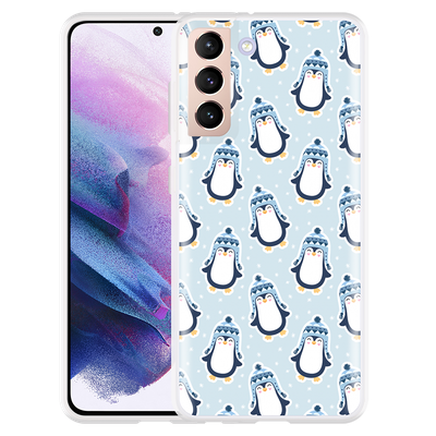 Cazy Hoesje geschikt voor Samsung Galaxy S21 - Pinguins