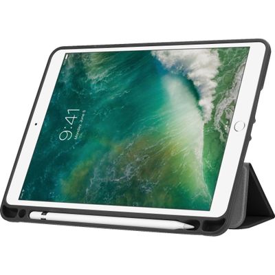 Cazy TriFold Hoes met Penhouder geschikt voor iPad Air (2nd Gen) 2014/iPad Air (1st Gen) 2013 - Zwart