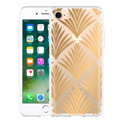 Cazy Hoesje geschikt voor iPhone 7 - Art Deco Gold