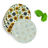 4 Luxe Glazen Onderzetters - Design Sunflowers - Rond