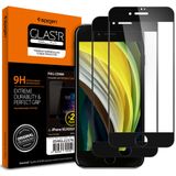 Spigen geschikt voor iPhone SE 2022/2020 Full Cover Glass Protector - Zwart - 2 Pack