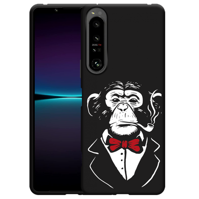 Cazy Hoesje Zwart geschikt voor Sony Xperia 1 IV - Smoking Chimp