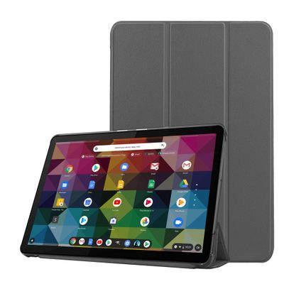 Cazy TriFold Hoes met Auto Slaap/Wake geschikt voor Lenovo IdeaPad Duet Chromebook - Grijs