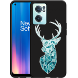 Hoesje Zwart geschikt voor OnePlus Nord CE2 - Art Deco Deer