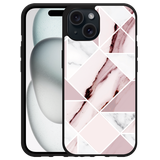 Hardcase Hoesje geschikt voor iPhone15 Roze Marmer