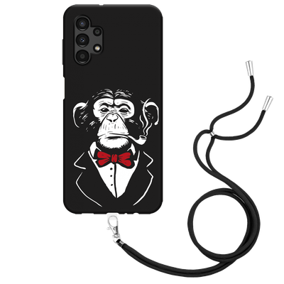 Cazy Hoesje met Koord Zwart geschikt voor Samsung Galaxy A13 4G - Smoking Chimp