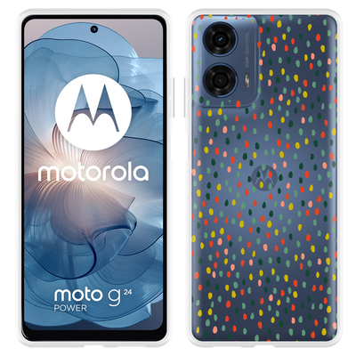 Cazy Hoesje geschikt voor Motorola Moto G04/G04s/G24/G24 Power Happy Dots