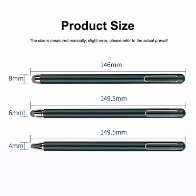 Cazy Touchscreen stylus pen tip 6mm - Hoogwaardig Materiaal - Zwart