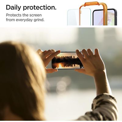 Spigen Screenprotector geschikt voor Samsung Galaxy A35 - Tempered Glas met Montage 2 stuks - Transparant