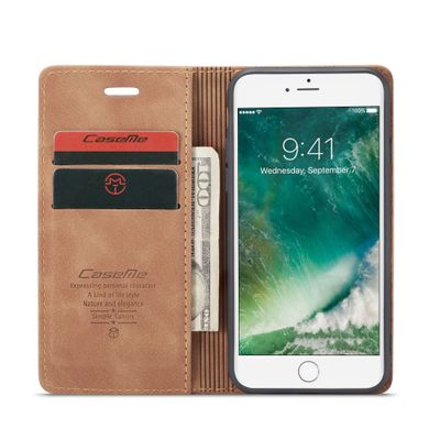 CASEME Apple iPhone 7/8/SE 2020/2022 Retro Wallet Case - Brown