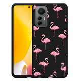 Hoesje Zwart geschikt voor Xiaomi 12 Lite - Flamingo