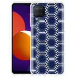 Hoesje geschikt voor Samsung Galaxy M12 - Blauwe Hexagons