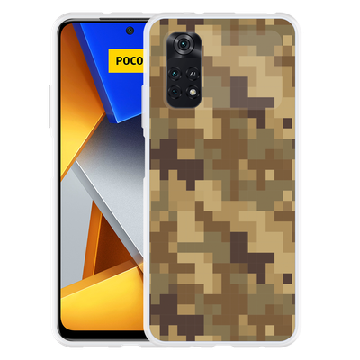 Cazy Hoesje geschikt voor Poco M4 Pro - Pixel Camouflage
