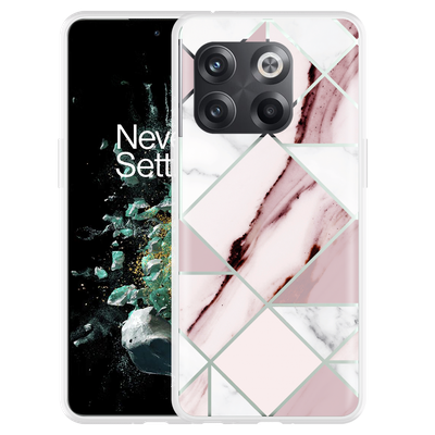 Cazy Hoesje geschikt voor OnePlus 10T - Roze Marmer