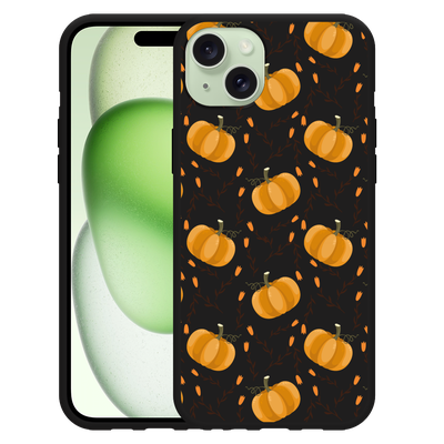 Cazy Hoesje Zwart geschikt voor iPhone 15 Plus Pumpkins