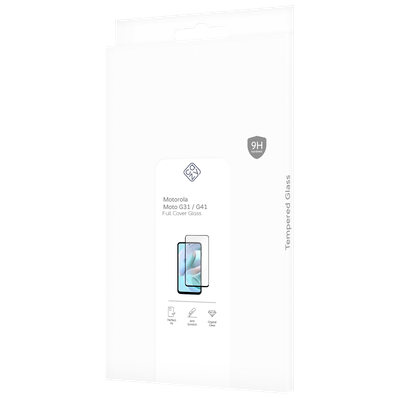 Cazy Full Cover Glass Screen Protector geschikt voor Motorola Moto G31/G41 - Zwart