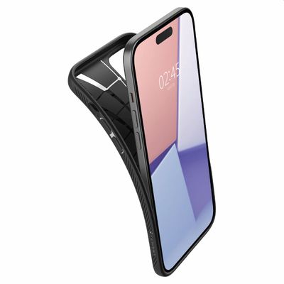 Spigen Liquid Air geschikt voor Apple iPhone 15 Telefoonhoesje - Zwart
