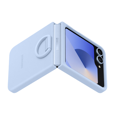 Samsung Galaxy Z Flip6 - Silicone Cover with Ring - Blue - EF-PF741TLEGWW