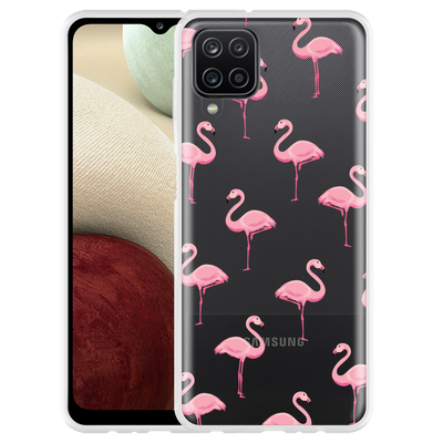 Cazy Hoesje geschikt voor Samsung Galaxy A12 - Flamingo