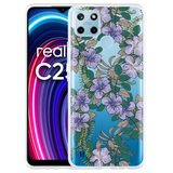 Hoesje geschikt voor Realme C25Y - Purple Flowers