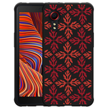 Hoesje Zwart geschikt voor Samsung Galaxy Xcover 5 - Red Leaves Pattern