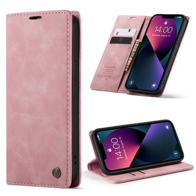 CASEME iPhone 13 Retro Wallet Case - Pink