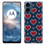 Hoesje geschikt voor Motorola Moto G04/G04s/G24/G24 Power Gebreide Hartjes